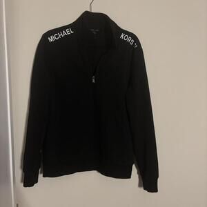 Michael Kors Black Quarter Zip Long Sleeve Pullover Sweater